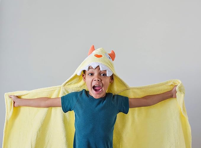 Children's Hooded Towel Yellow Monster, Unisex Toddler, Kids