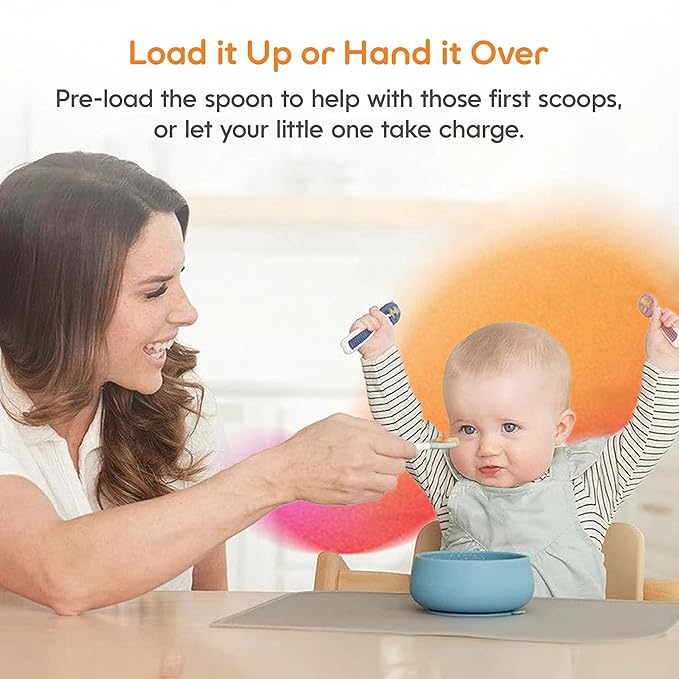 NumNum Baby Spoons Set, Baby Essentials Pre-Spoon GOOtensils for 6+ Months, First Stage Self-Feeding Spoons for Baby Led Weaning (BLW), Silicone Toddler Utensils, BPA-Free, 6 Pack Beach Party