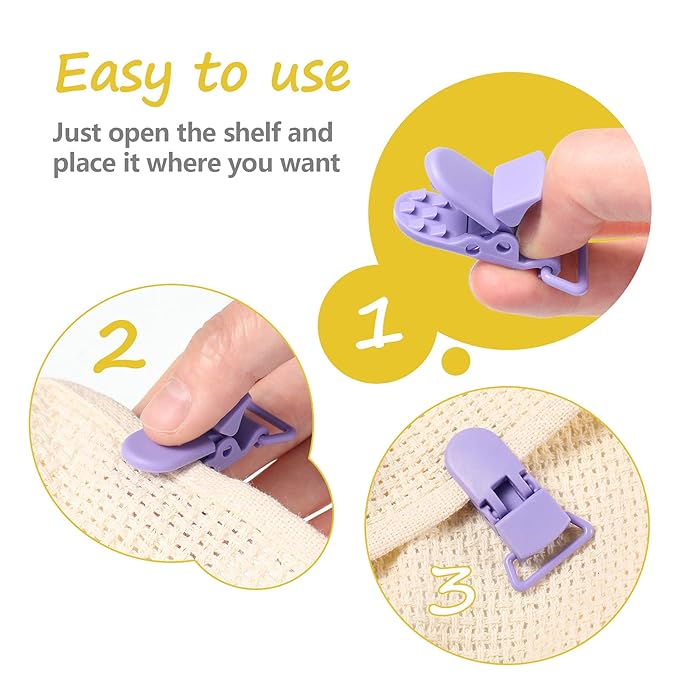 60 Pieces Pacifier Clips Holders Plastic Suspender Clips for Pacifiers for DIY Teething Toys Baby Blankets Bib,12 Colors