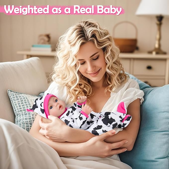 Aori Reborn Baby Girl Doll Realistic - 18" Premium Weighted Lifelike Newborn Dolls with Poseable Limbs and Cloth Body, Nice Gift for Kids 3+, Elderly and Collectors