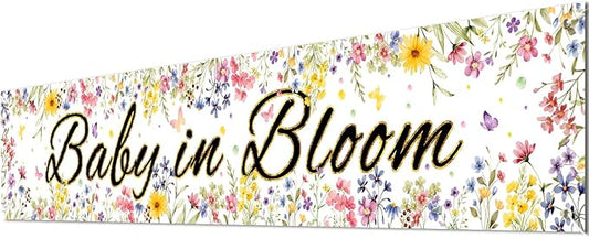 Letjolt Baby in Bloom Baby Shower Banner Wildflower Decorations Floral Theme Girls Party Decor for Nursery Newborn Celebration Backdrop 6Ft