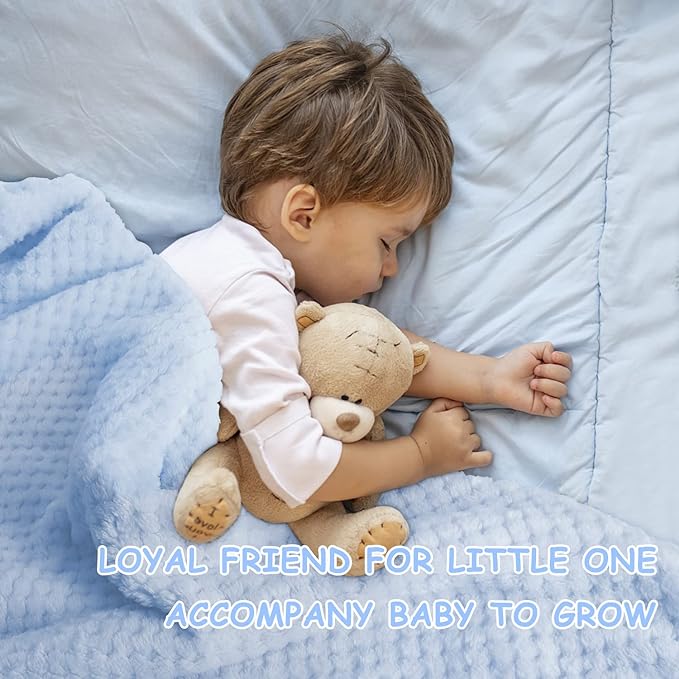 Baby Shower Gifts, Baby Boy Gift Basket Set Newborn Blanket Elephant Lovey Baby Security Blanket Wooden Rattle Toy, Funny Bibs Socks & Greeting Card, New Boys Baby Gift Essentials
