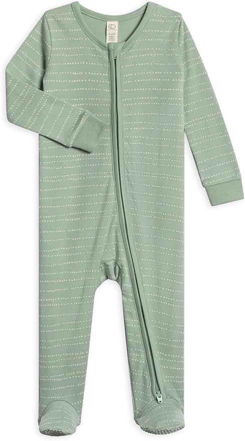 Colored Organics Baby Zip-Up Footed Sleeper with 2-Way Zipper - Newborn Organic Cotton Pajamas