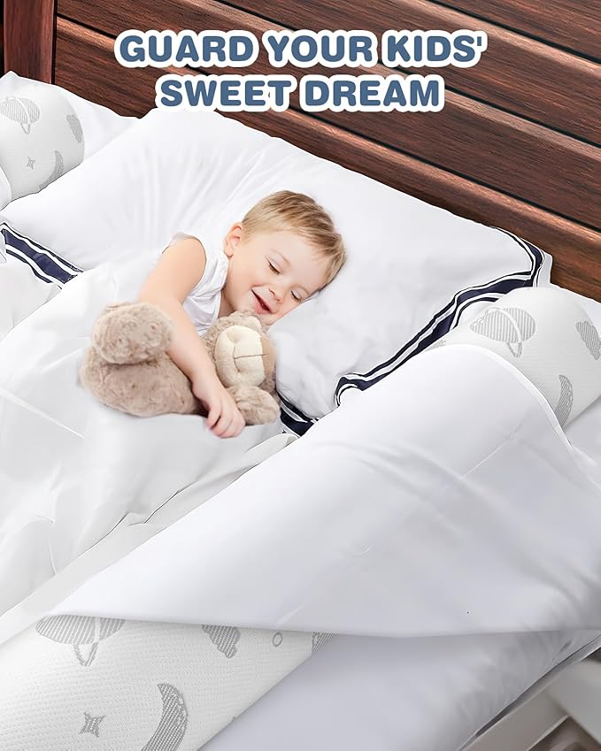 Lilian&Gema Bed Bumper for Toddlers, Bed Rail for Toddlers, Toddler Bed Rails, Foam Bed Rails Bed Bumper for Queen, King, Twin, Full-Size Beds with Washable Cover 1 Pack