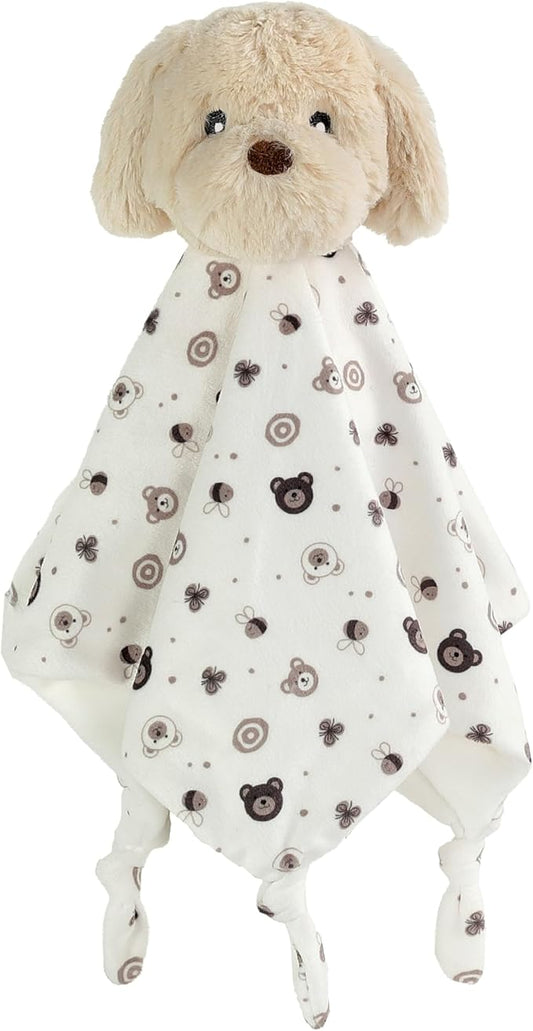 CREVENT Cozy Plush Baby Security Blanket, Loveys for Baby Girls and Boys, Birthday (Dog)