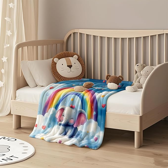 Ship Next Day, Personalized Baby Blanket for Boys Girls - Printed in USA, Custom Baby Blanket with Name Super Soft Plush Flannel, Easter Christmas Brithday Gifts for Baby Shower Kids Toddlers Newborn