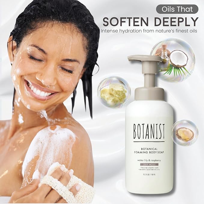 Shea Butter Body Wash Foaming for Women & Men, Moisturizing Liquid Soap for Sensitive & Dry Skin, Botanical Buttermilk™ from Japan, Sulfate & Paraben Free, Water Lily & Raspberry, 30.4 Fl Oz