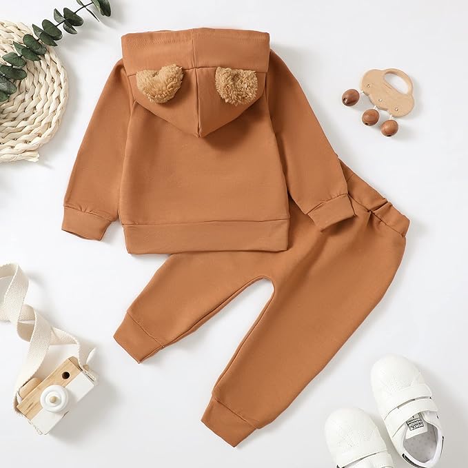 Toddler Baby Boy Clothes Infant Newborn Boy Outfit Long Sleeve Hoodie Sweatshirt Pants Fall Winter Clothes Set