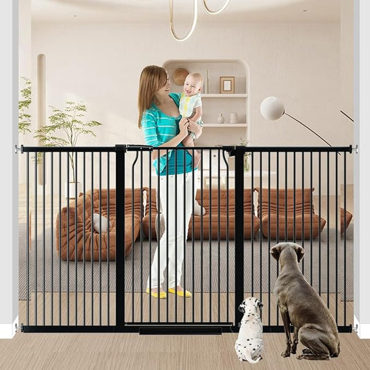 40.5" Tall Baby Gate 71.2-74" Wide No Drilling Tall Pet Gate Cat Gate Extra Wide Baby Gate Safety,Extra Narrow Auto-Close for Indoor Stairs, Doorways, and Kitchen