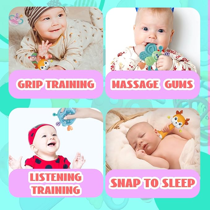 Cocurb 30 Pcs High Contrast Baby Toy Gift Set for Infants Rattles Teething Toys and Wrist Socks Suitable for 6 Months Perfect Baby Gift for Boys and Girls