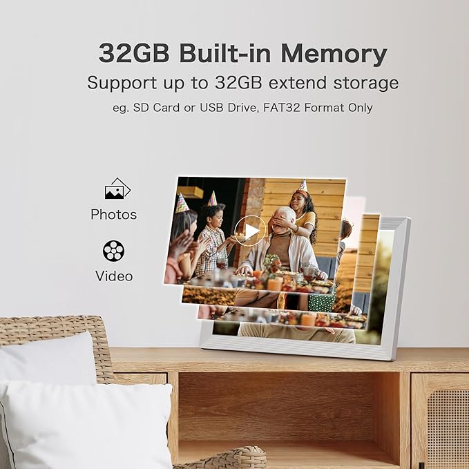 Digital Picture Frame WiFi, 15.6 Inch Frameo Digital Photo Frame, 32GB Memory, 1920*1080 IPS HD Touch Screen, Auto-Rotate, Share Pictures Video Instantly, Gift for Mom, Wedding, Birthday, Anniversary