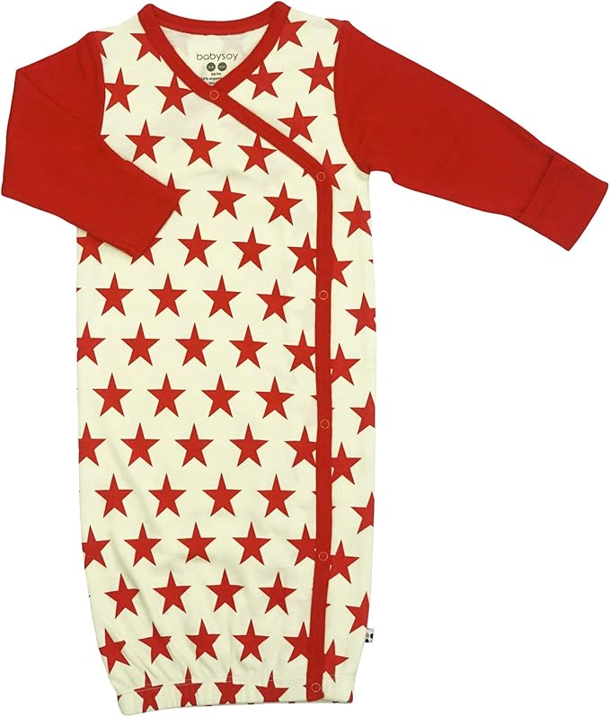 Babysoy Newborn Baby Kimono Wrap Around Snap Sleeper Gown Sack Bundler