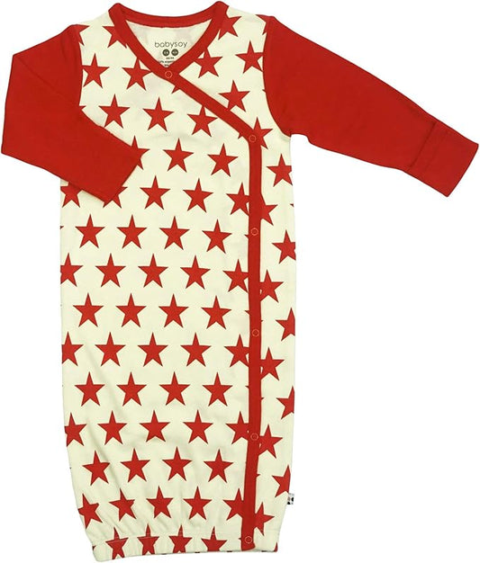 Babysoy Newborn Baby Kimono Wrap Around Snap Sleeper Gown Sack Bundler