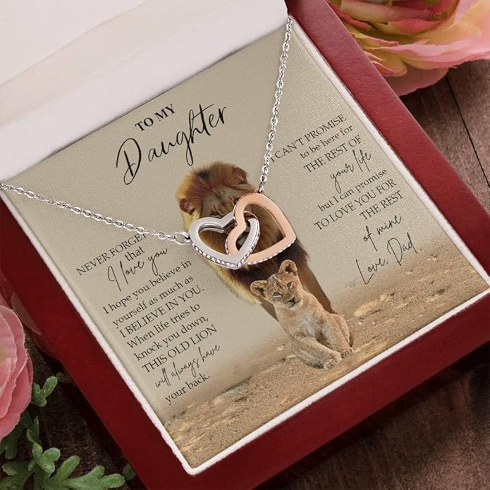 To My Daughter Gift Necklace From Dad or Mom - Badass Daughter Jewelry With Heartfelt Message & Elegant Box