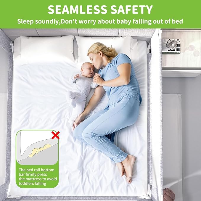 Bed Rail Guard for Toddlers, 1-Piece Adjustable Height Baby Bed Rail, Kids Safety Guard Rails for Twin Full Queen King Size (Gray, 1 Side:82.7")
