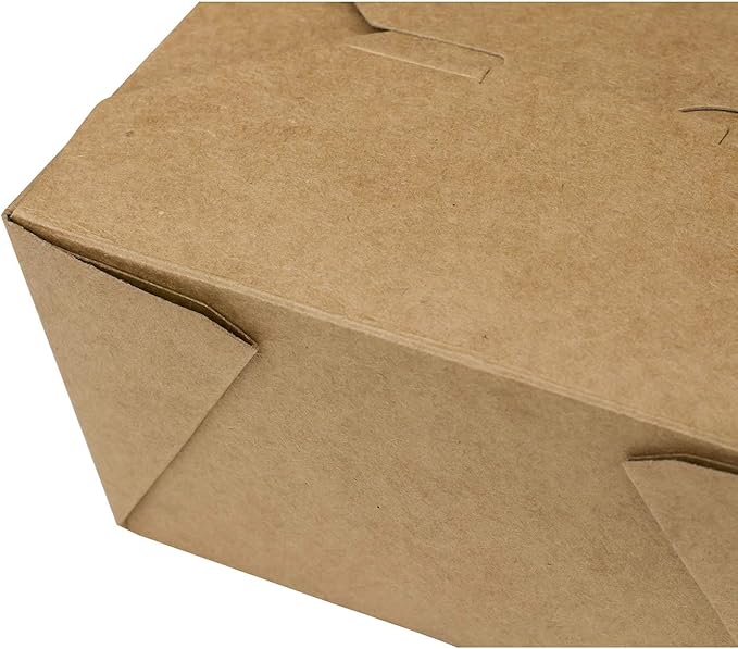 Karat Paper To Go Boxes [48 oz - 300 ct] Leak-Resistant, Microwavable, Heavy-Duty Take Out Boxes | Grease Resistant & Stackable | #8 Kraft Brown