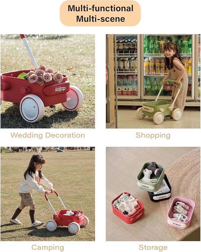 Kidpop PULA 2-in-1 Push and Pull-Along Wagon, Baby Push Walker for First Learner from 7 Month to 4 Year, One Year Birthday Gifts, Sturdy and Safe, Indoors and Outdoors (Blue)