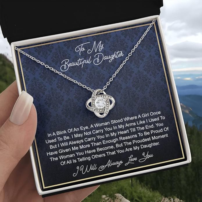 To My Daughter Gift Necklace From Dad or Mom - Badass Daughter Jewelry With Heartfelt Message & Elegant Box