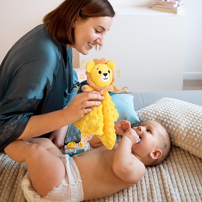 Loveys for Babies,Soft Lion Security Blankets for Babies,Baby Security Blanket for Newborn Infant Toddler Snuggle Toy Stuffed Animal,Baby Lovey Lion Boys Girls Gifts(Yellow Lion,12in)