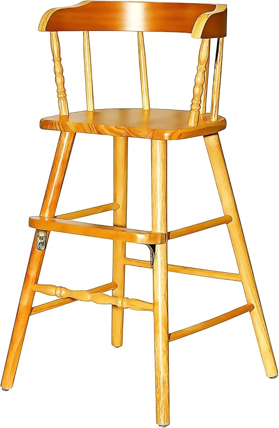 Sargent's Sons Amish Style Wooden Youth Chair, Desk, Youth Dinning Chair with Step & Arms | (Clear Coat Finish)