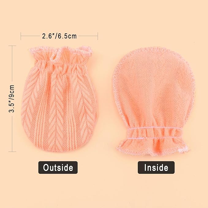 BQUBO 12 Pairs Baby Mittens Newborn Infant Toddler Mittens No Scratch Cotton Elastic Wrist Gloves for Boys Girls 0-6 Months