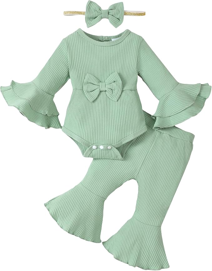 SUNNY PIGGY Baby Girl Clothes Infant Newborn Outfits Romper 0-18 Month Toddler Girls’ Clothing Pant Set