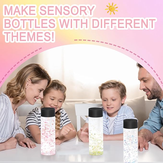 29 Pcs Empty Plastic Sensory Bottles With Lids,10 Oz/ 300 Ml Leakproof Clear Plastic Water Bottles Reusable Empty Bottles For Sensory Crafts Classroom Handmade Party Supply