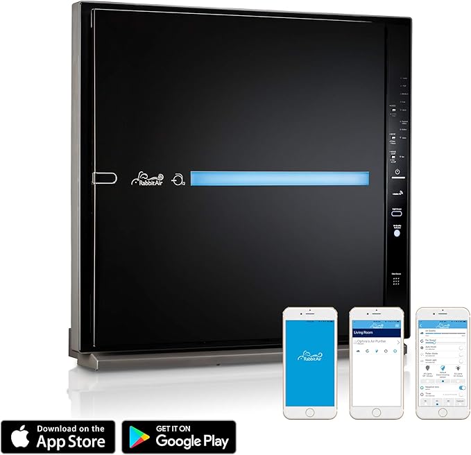 Rabbit Air, MinusA2 Air Purifiers for Home, Ultra Quiet HEPA Air Purifier - Wall Mountable Air Purifiers for Home Large Room, Allergies, Dust, Mold, Smoke & VOCs - (SPA-780N, Black, Pet Allergy, WIFI)