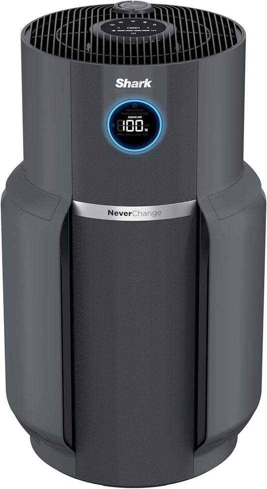 Shark Air Purifier for Home with NeverChange HEPA Air Filter, 1300 sq. ft. for Powerful Multi-Room Purification, 5-Year Filter, Filters Smoke, Captures 99.98% of Particles & Dust, HP301