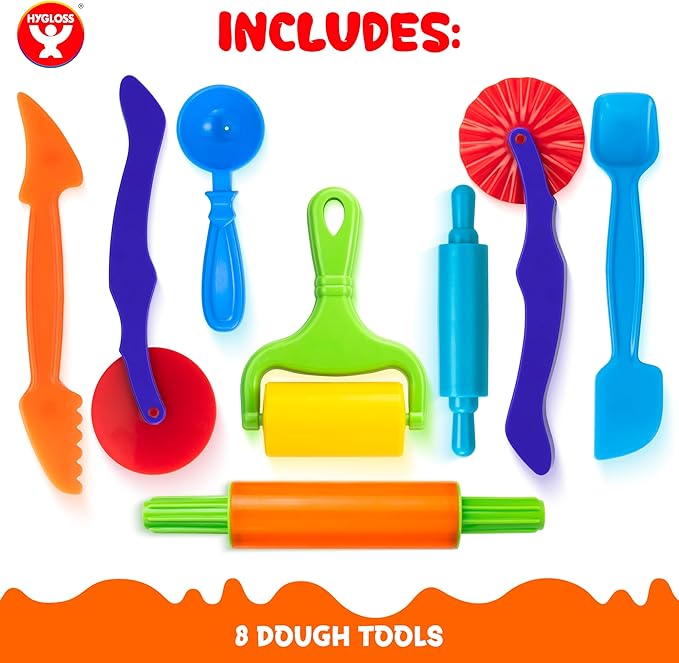 Dough Cutters - Set of 8 - Clay and Modeling Tools Set – Plastic Accessories for Kids' Crafting, Shaping, and Creative Play – Ideal for Clay, Dough, and Sand