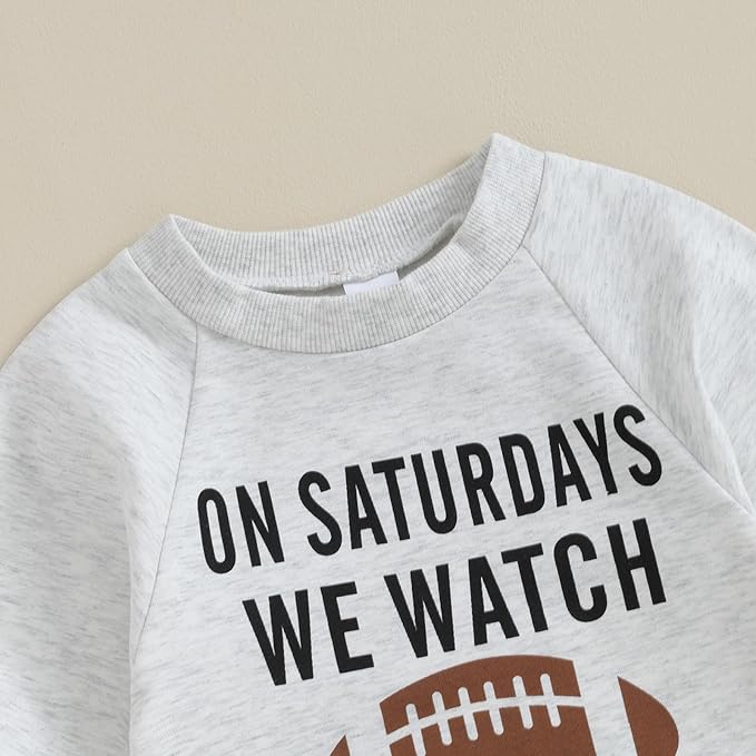 Honganda Infant Baby Boys Girls Football Season Jumpsuit Watch Football with Daddy Funny Romper Playsuit Sweatshirt