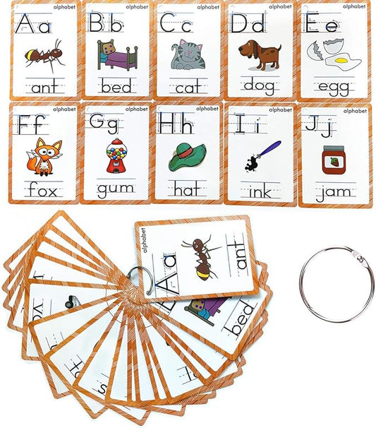 26 Alphabet Flash Cards for Kids | 26 Letters Flash Cards Perfect for Preschool to Kindergarten, Teacher/Autism Therapists Tools