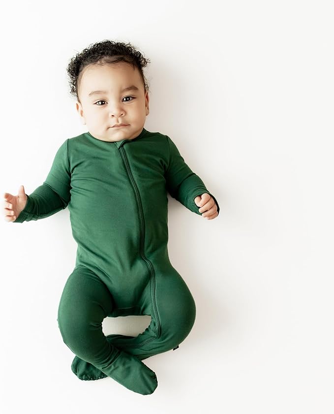 KYTE BABY Unisex Zipper Closure Footies, Rayon Made From Bamboo, 0-24 Months