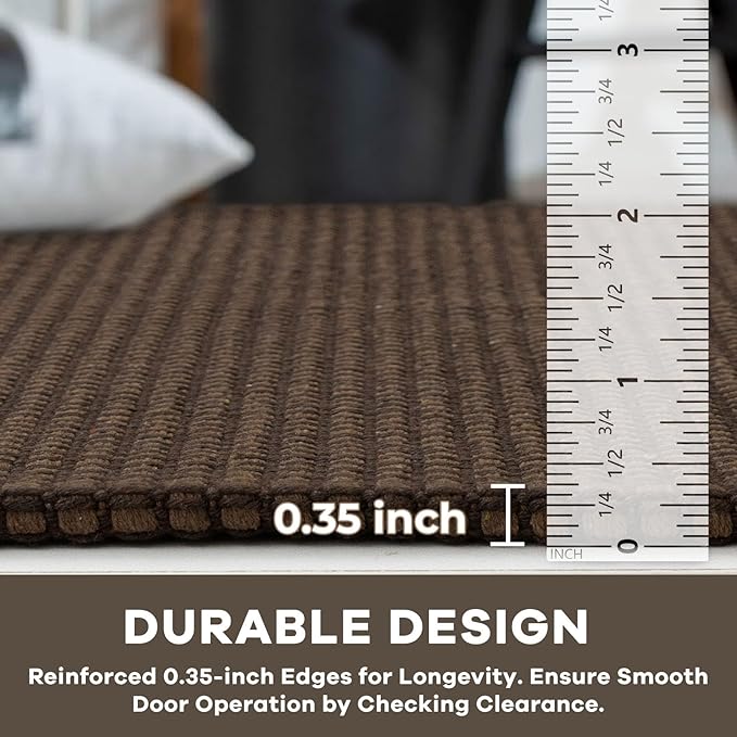 KOZYFLY Extra Long Runners for Hallways 3x18 ft Washable Kitchen Runner Non Slip Rubber Backed Hallway Rug Cotton Entryway Runner Rug Floor Carpet for Indoor Hall, Kitchen, Stair, Reddish Brown/Coffee