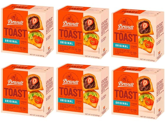 Brandt Toast, Zwieback, Double Baked, 8 Ounces (pack of 6, Original)