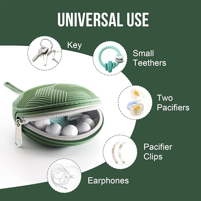 Smlpuame Pacifier Holder Case,BPA Free Portable Pacifier Storage Container,Silicone Baby Pacifier Cover Pouch for Diaper Bag Stroller,Travel Outdoor Activities,Easy to Clean(Purple)