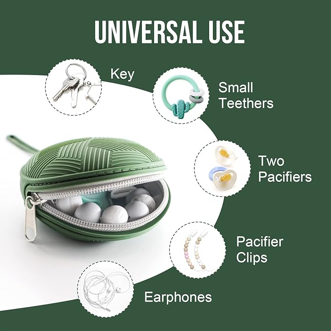 Smlpuame Pacifier Holder Case,BPA Free Portable Silicone Baby Pacifier Cover Pouch for Diaper Bag Stroller,Travel Outdoor Activities,Easy to Clean(Blue)