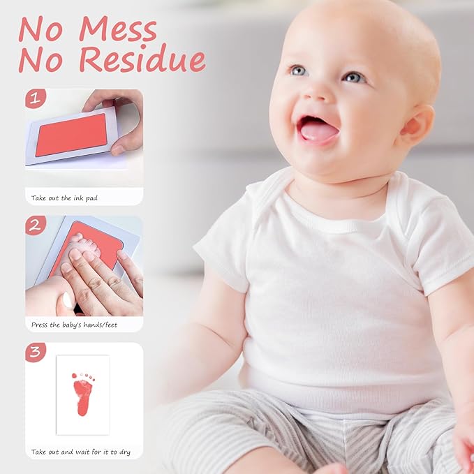 Inkless Baby Hand and Footprint Kit,Clean Touch Ink Pad for Baby Footprint Kit,No Mess Dog Paw Print Kit,DIY Footprint Ink for Baby Keepsake Gifts for Boys and Girls