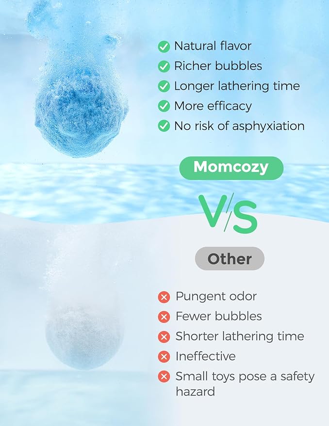 Momcozy Natural&Essential Oil Bath Bombs,14 Pcs Bubble Bath Fizzy Balls with Cute Seal Animal Shapes,Bath Bombs Children's Day Gift Set for Kids Girls Boys Toddler,Ideal Gift