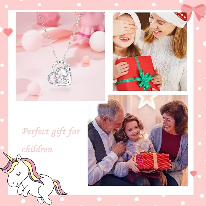 M&Ostyle I Love You Forever Jewelry Set for Girls Necklace and bracelet Crystal Heart Pendant Necklaces Gifts For Girls Daughter Granddaughter Niece Birthday Christmas