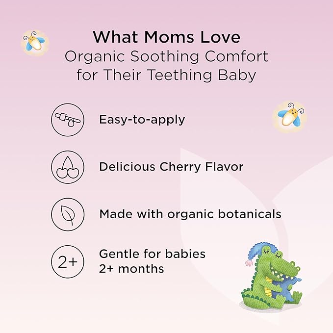 Hyland's Baby Organic Nighttime Soothing Drops for Oral Discomfort, 1 oz, Ages 2 Months and up, Organic Cherry Flavor