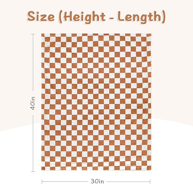 QSTEHEML Baby Blankets Neutral,Super Soft Checkered Minky Blanket Unisex,Baby Gifts for Girls Boys,Double Layer with Dotted Backing, Newborn Blankets for Crib Stroller (Checkered, 30 * 40inch)
