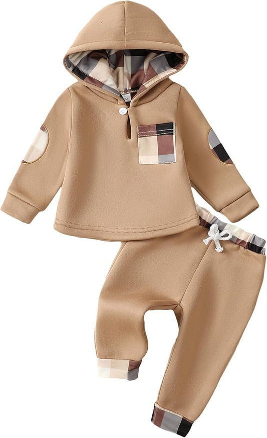 Toddler Baby Boy Clothes Infant Newborn Boy Outfit Long Sleeve Hoodie Sweatshirt Pants Fall Winter Clothes Set