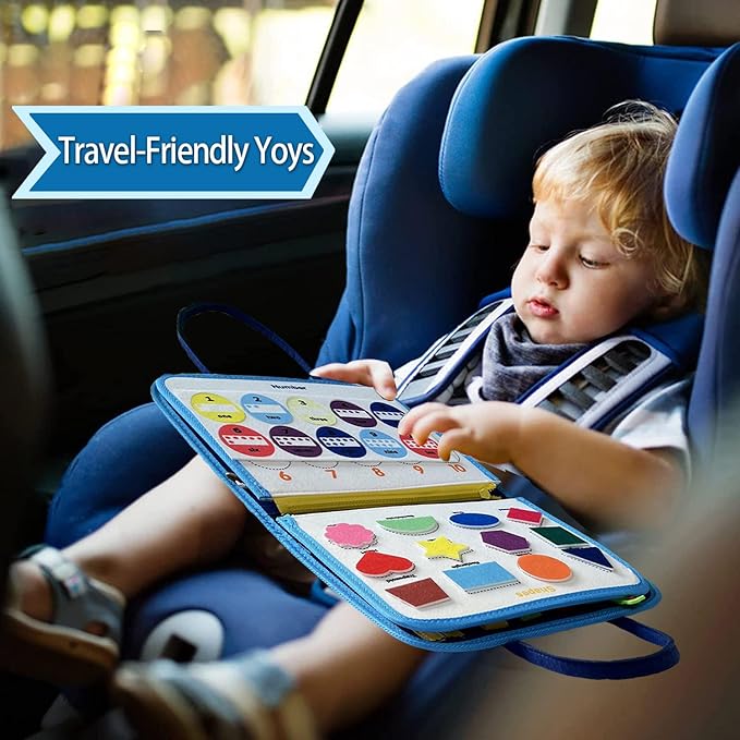Busy Board for 1 Year Old Sensory Toys for Toddlers 1-3 Montessori Learning Busy Book for Boys Girls Preschool Toys Gift (Dinosaur)