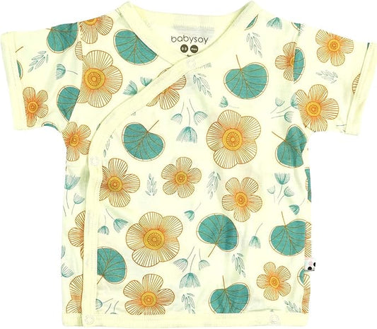 Babysoy Unisex Baby Short Sleeve Wrap Around Kimono Tee Shirt