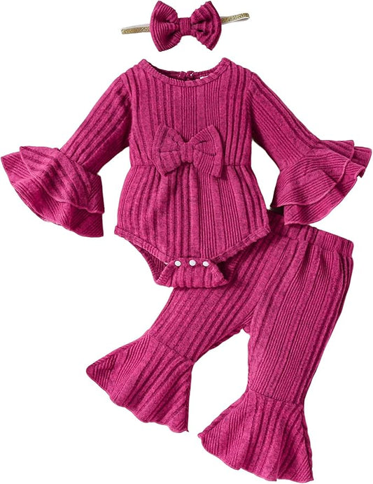 SUNNY PIGGY Baby Girl Clothes Infant Newborn Outfits Romper 0-18 Month Toddler Girls’ Clothing Pant Set