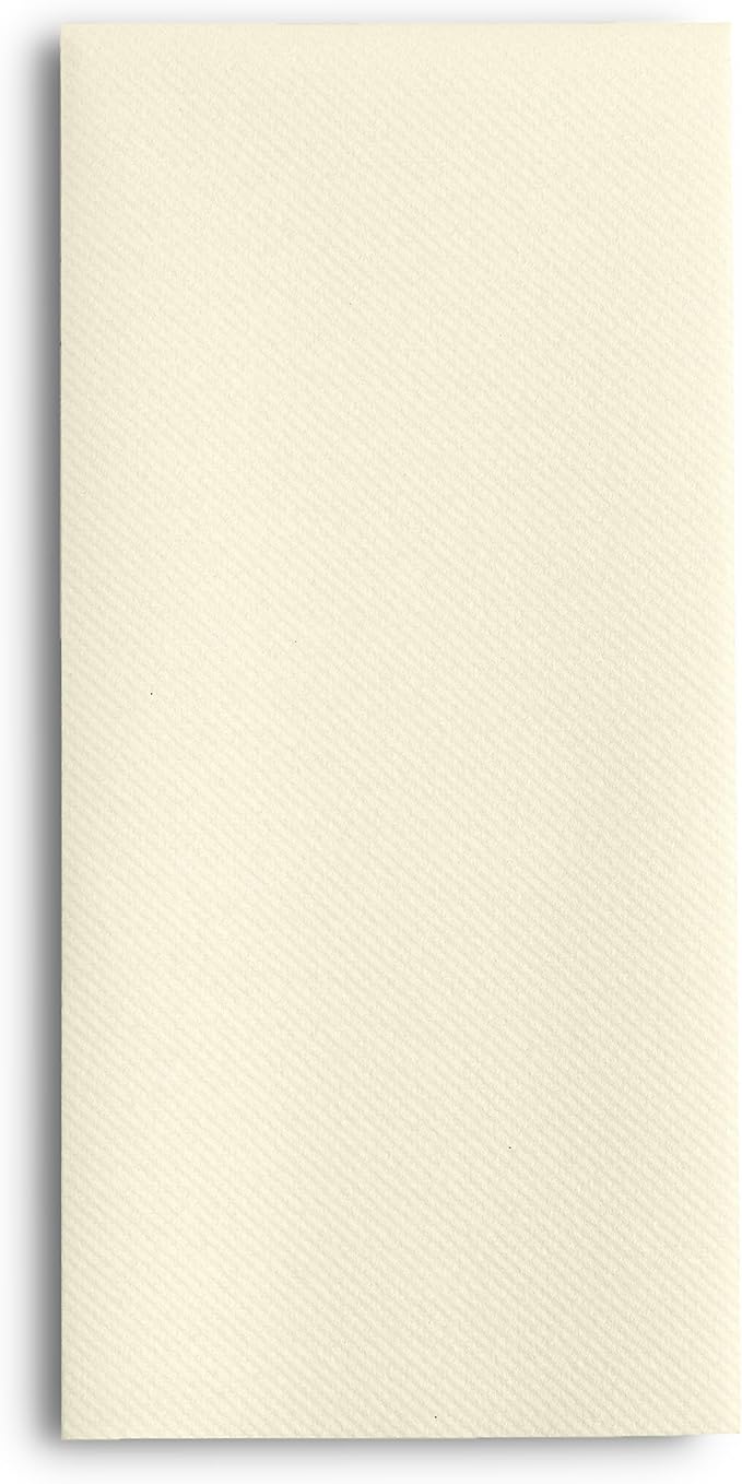 Linen-Feel Cream Paper Napkins - Decortive Cloth-Like Disposable Dinner Napkins - Soft And Absorbent Napkins for Thanksgiving, Party, Wedding, Bathroom Or Any Occasion. (Pack of 100)