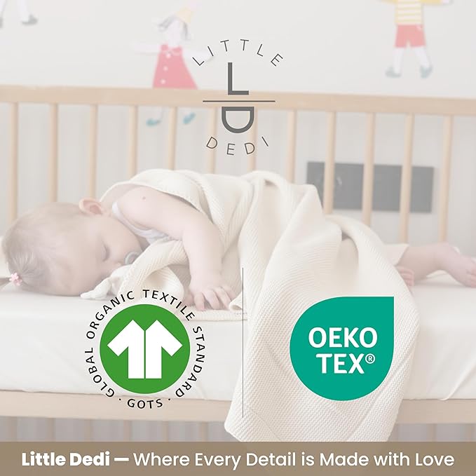 100% Organic Cotton Baby Knitted Blanket with Gift Box - Soft Toddler, Crib, Stroller Blanket - Neutral Swaddle and Receiving Blanket for Newborns, 30"x40", Color Earth Ivory