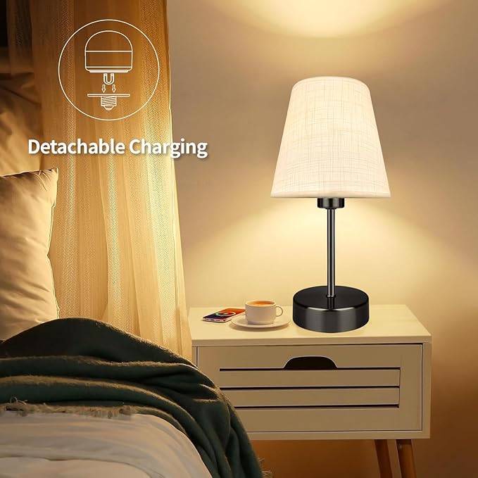 BLUEYE Night Light,BPA Free,Remote Control,3CCT Colors,2000mAh Battery,Manual Button,No Flicker for Kids,Baby,Nursery,Small Portable Lamp,3 Timer,Dimmer,E26 Rechargeable Light Bulb for Non-Hardwired