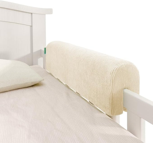 Bed Rail Bumpers Protector, Hospital Bed Rails Padding, Loft Beds and Bunk Beds Bumpers Protector, Premium Soft Memory Foam - Anti-Bump | Fall Prevention, Size 27.6 x 5.5 x 7.9 Inches, Beige